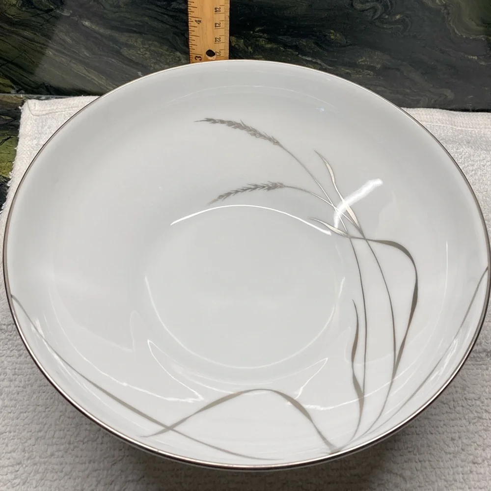 Rosenthal Vegetable Bowl Platinum Wheat Elegant White Bowl Gray Grass Design